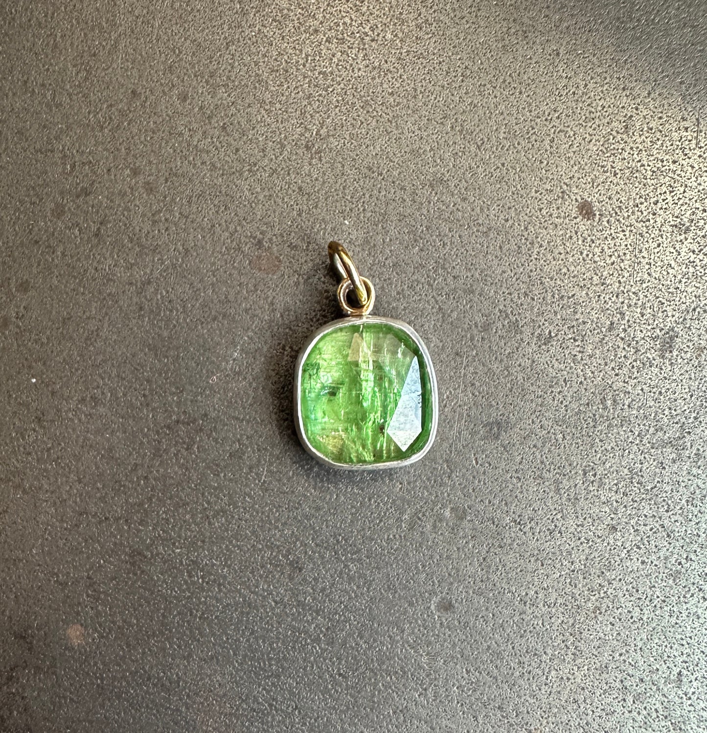 Green Kyanite Leaf Charm