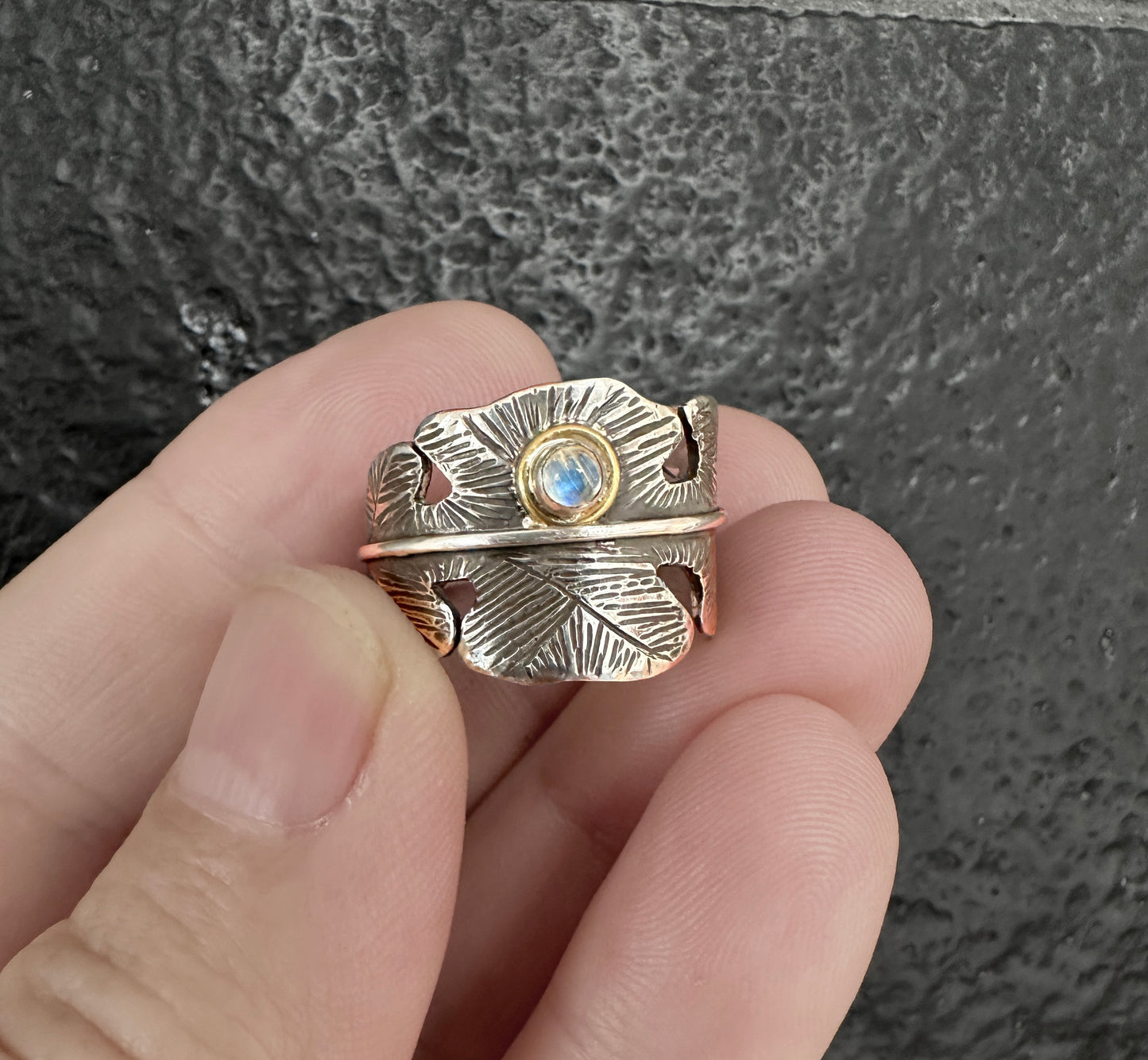 Water Drop on Fig Leaf Ring