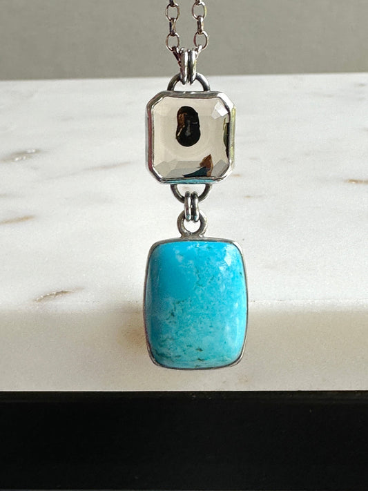 Kingsman Turquoise & Montana Agate Necklace - Bluecave Jewelry