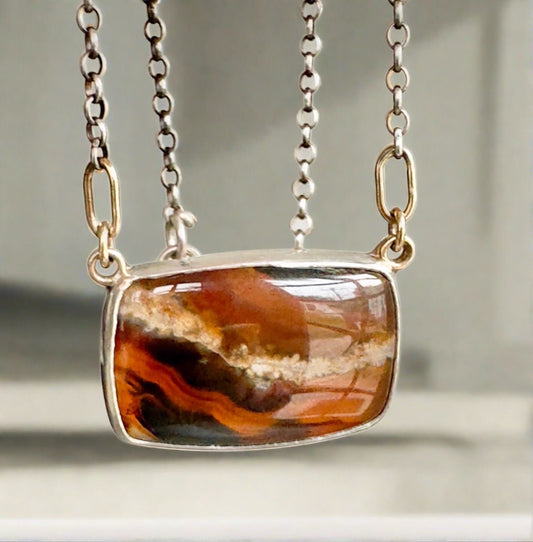 Montana Agate Statement Necklace - Bluecave Jewelry